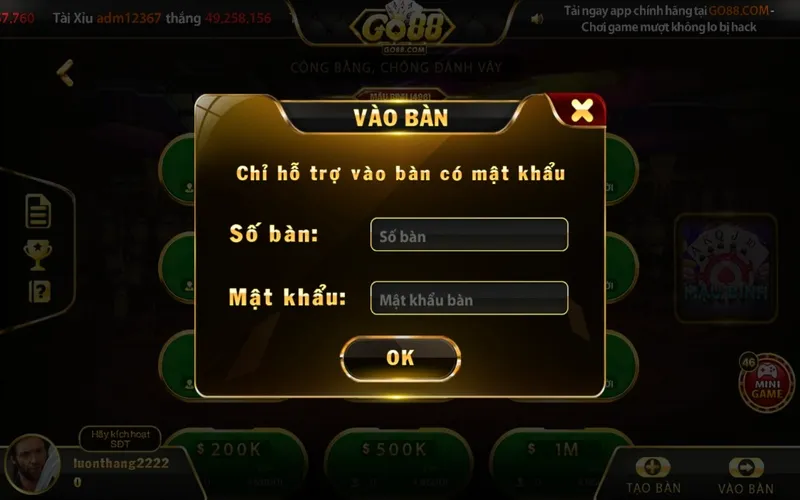 Mậu binh Go88 là trò chơi sẽ giúp cược thủ giải trí