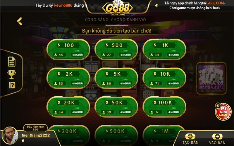 Phỏm Go88 là thể loại game cá cược đặc biệt hấp dẫn