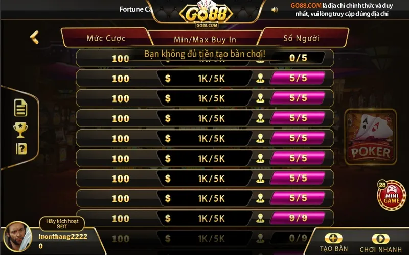 Poker Go88 là một thể loại game bài rất nổi tiếng trên thế giới