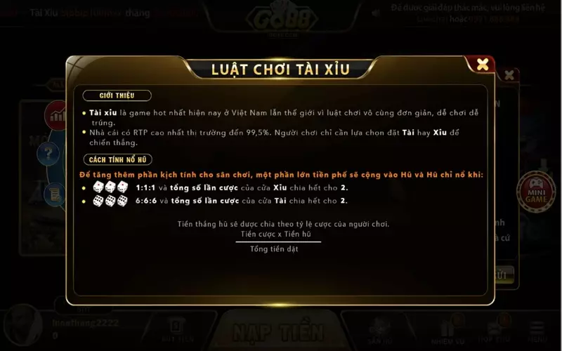 Tài xỉu ở Go88 luôn nổi tiếng với cách chơi dễ dàng