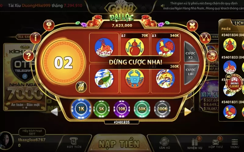 Game bầu cua Go88 chắc chắn là trò chơi mà game thủ không nên bỏ qua