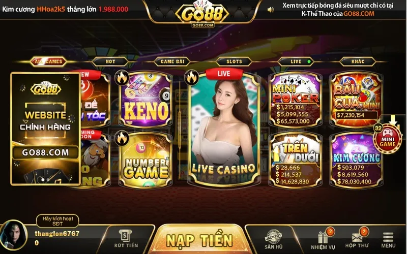 Game kim cương Go88 luôn là một trò chơi được đánh giá là mới lạ