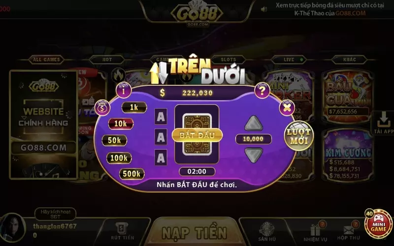 Trên dưới Go88 là một thể loại game có cách chơi khá độc đáo 