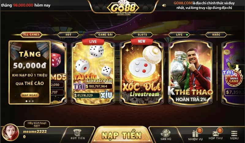 Chương trình khuyến mãi của game bài tại Go88 luôn được quan tâm