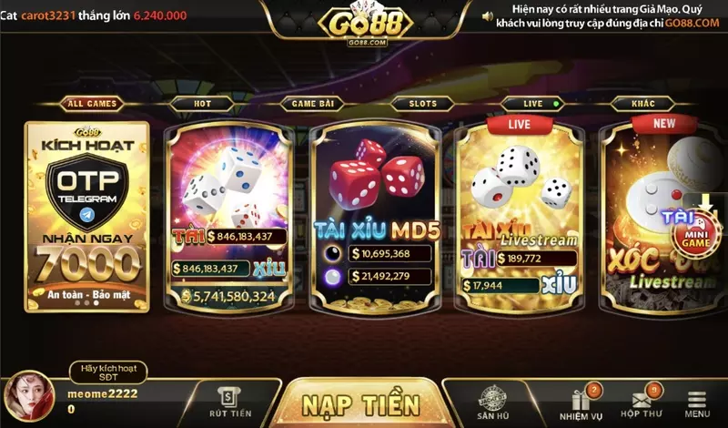 Chương trình khuyến mãi game slot tại Go88 luôn rất giá trị