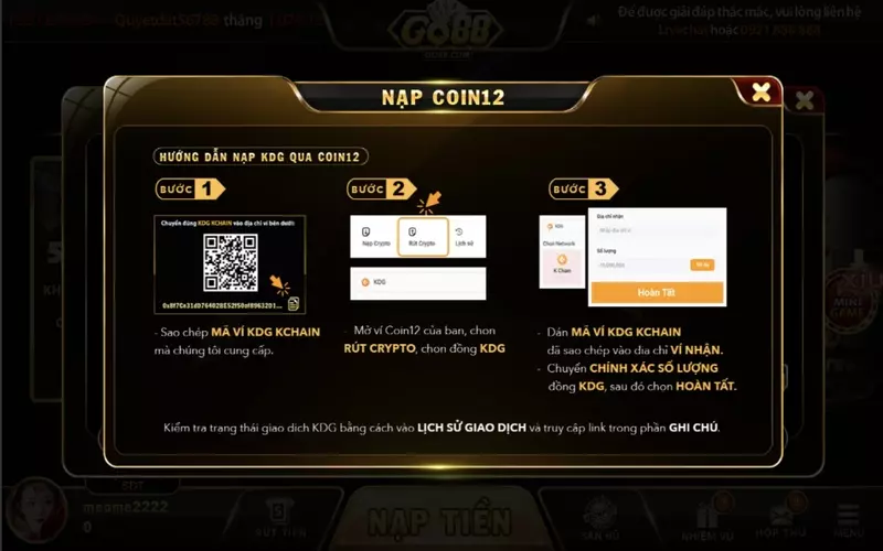 Nạp tiền Go88 thông qua đồng coin12 thường được biết đến là khá dễ