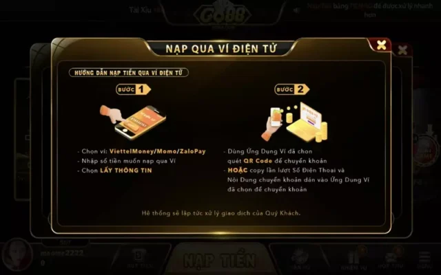 Nạp tiền ở tại Go88 thông qua ví điện tử thường được đánh giá là mới lạ