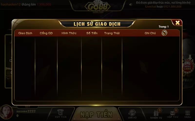 Nhà game Go88 nổi tiếng với các hình thức nạp tiền được nhiều người quan tâm